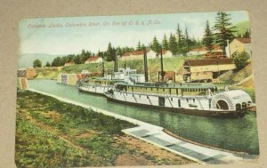 VINTAGE POSTCARD UNUSED EARLY 1900'S CASCADE LOCKS, COLUMBIA RIVER OR.  PENNY PC