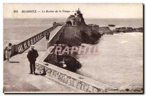 Old Postcard Biarritz Le Rocher de la Vierge