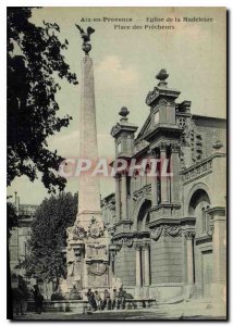 Old Postcard Aix en Provence Madeleine Church Square Preachers