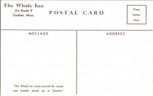 Whale Inn Divided Back Postcard Goshen Mass. Vintage Postcard Interior Dining  