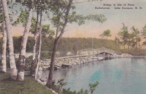 Bridge To Isle Of Pines Burkehaven Lake Sunapee New Hampshire 1945 Hancolored...