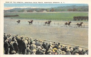 H13/ Saratoga Springs New York Postcard c1910 Horse Racing Race Stretch  5