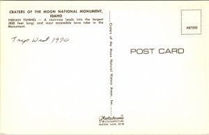 Craters Moon National Monuemnt Idaho ID Indian Tunnel Postcard VTG UNP Vintage 