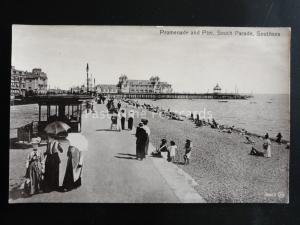 Hampshire SOUTHSEA Promenade & Pier SOUTH PARADE Old Postcard by Valentine 19927