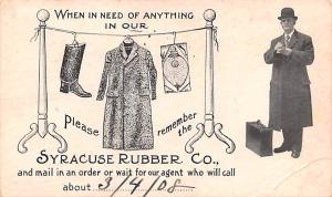 Syracuse Rubber Co Advertising 1908 big crease right bottom corner