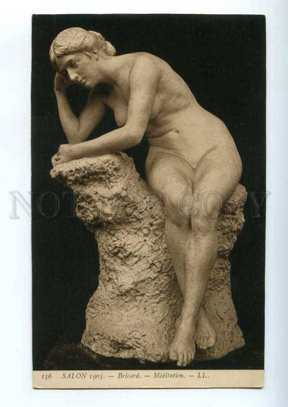 215329 NUDE Woman NYMPH Meditation by BRICARD Vintage SALON PC