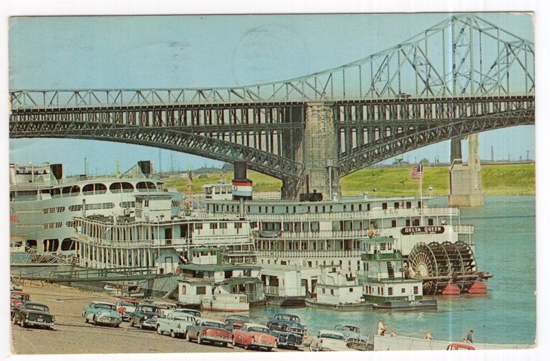 Mississippi Levee, St. Louis, Missouri, Steamboats On Riverfront