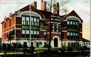 Waukegan, Illinois - A view of North School - in 1909