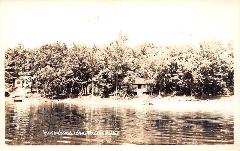 Remus Michigan Horsehead Lake, Real Photo Vintage Postcard U9585