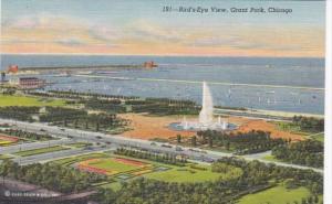 Illinois Chicago Birds Eye View Grant Park Curteich