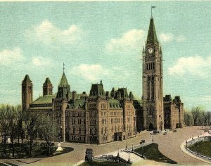 c1930 OTTAWA CANADA CANADIAN HOUSES OF PARLIAMENT POSTCARD 43-73