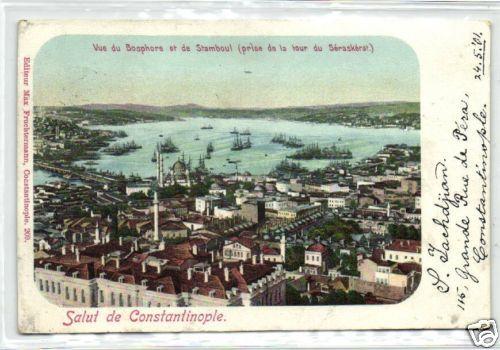 turkey CONSTANTINOPLE, Panorama Bosphorus Stamboul 1901