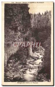 Old Postcard Savoie Highway Ugine plume Gorges of the Arly and tunnel