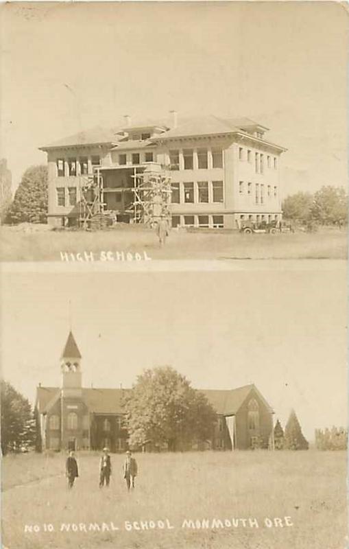 1912 RPPC of High School and Normal School, Monmouth, Oregon, OR One postcard