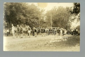 Freeman SOUTH DAKOTA RPPC '10 FIRE DEPARTMENT Race FIREMEN nr Sioux Falls Parker