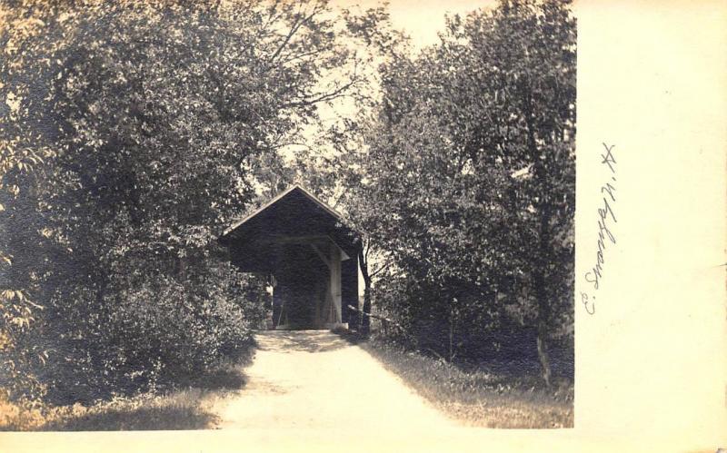 East Swanzey NH Covered Bridge Real Photo Postcard