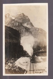 B C Canada RPPC c1920 CANADIAN PACIFIC RAILWAY Railroad TRAIN Mt. Stephen