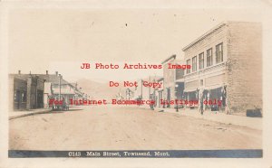 MT, Townsend, Montana, RPPC, Main Street, Business Section, Zercher No C143