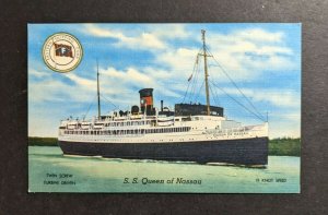 Mint Vintage SS Queen of Nassau Picture Postcard