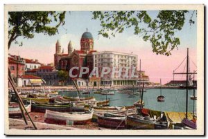 Old Postcard St Raphael Port Boat