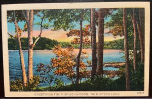Vintage Postcard 1930-1945 Greetings from Snug Harbor, DeRuyter Lake, New York