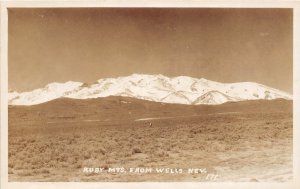 H86/ Wells Nevada RPPC Postcard c1940s Scene Ruby Mountains  186