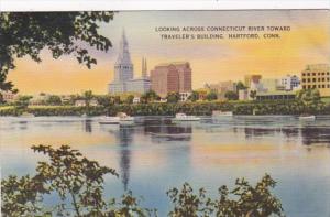 Connecticut Hartford Looking Across Connecticut River Towrd Travelers Building