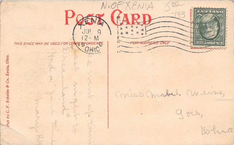 G27/ Oldtown Ohio Postcard c1910 Little Miami River Scene