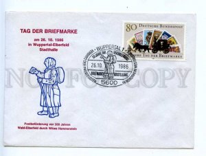 418135 GERMANY 1986 year 50 years Stamp Day Wuppertal COVER