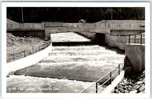 c1940s OR Bonneville Dam Fish Ladder Columbia River RPPC Real Photo Postcard A92