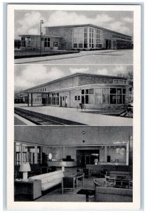 c1940's Burlington's Rail and Bus Station Burlington Iowa IA Multiview Postcard