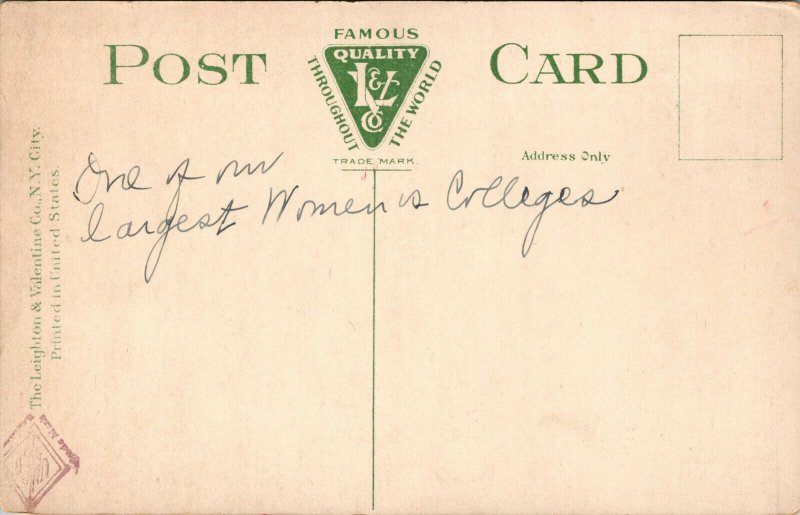 Vtg 1910s Building Vassar Womens College Poughkeepsie New York NY Postcard