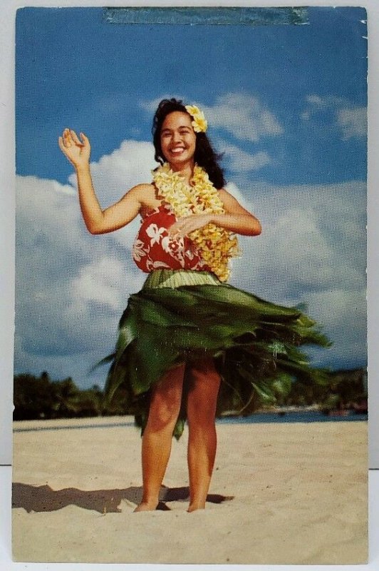 Hawaii Lovely Hawaiian Hula Maiden Postcard D9