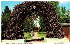 Postcard WY Jackson Hole - Arch of Elkhorns