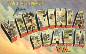 Greetings From Virginia Beach VA. USA Large Letter Town 1942 