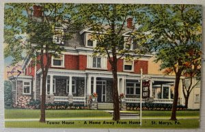 Vintage Postcard 1930-1945 Towne House (Hotel) Home Away from Home St. Mary's PA