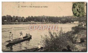 Vichy Old Postcard A walk on the & # 39Allier