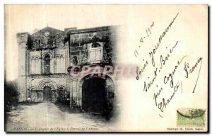 Old Postcard Bassac Facade of the Church of the Abbey portal