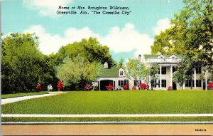 Postcard AL Greenville Home of Mrs. Broughton Wilkinson Curt Teich 1949 V185