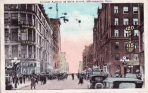 Nicollet Ave & Sixth Street, MINNEAPOLIS, MN Postcard