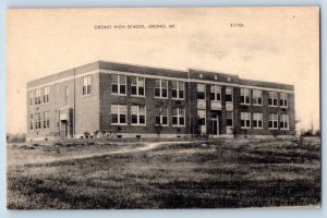 Orono Maine ME Postcard Orono High School Building Exterior View 1940 Unposted