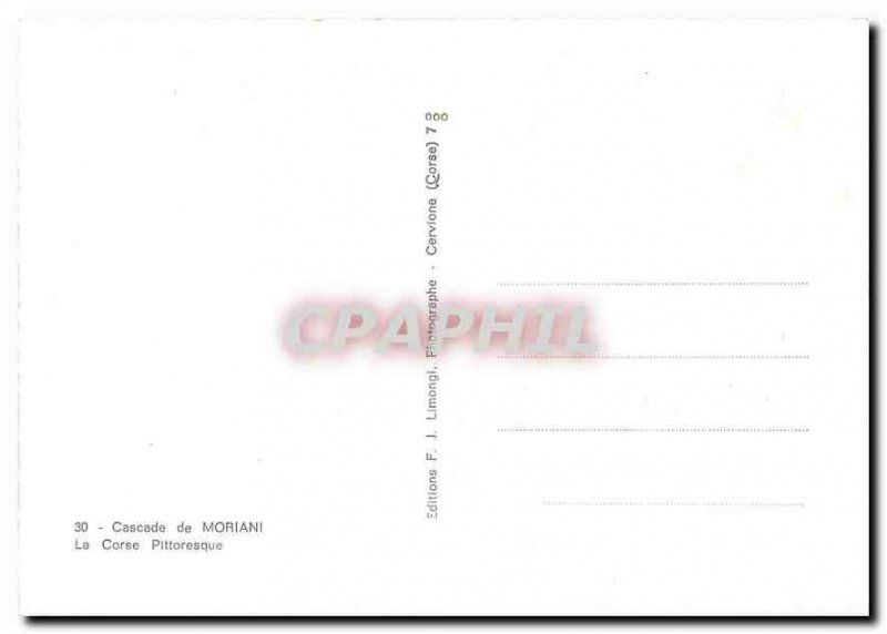 Old Postcard Morian Cascade Corsica Picturesque