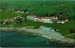 Aerial View Shawmut Inn on the Oceanfront Kennebunkport ME c1970 Postcard C65 