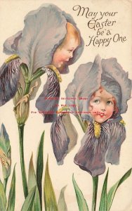 Easter, Nister No 2907,Iris Flower Face Children, Brundage?