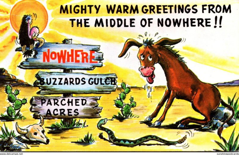 Humour Mighty Warm Greetings From The Middle Of Nowhere