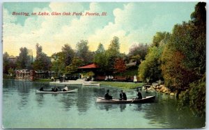 M-61910 Boating on Lake Glen Oak Park Peoria Illinois