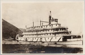 SS 'Nasookin' CPR Lake Steamer Kootenay Lake BC Real Photo Postcard G75