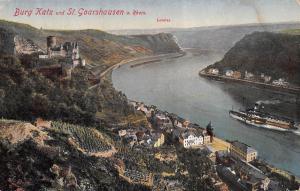 St. Goarshausen Rhein Germany c1910 Postcard Burg Katz Castle Rhine