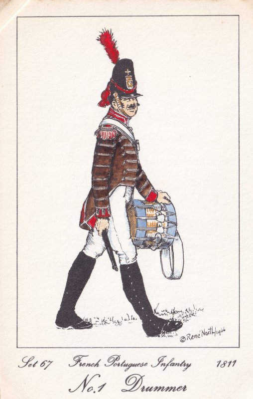 French 15th Light Regiment Drummer Napoleonic War Soldier 1811 PB Postcard