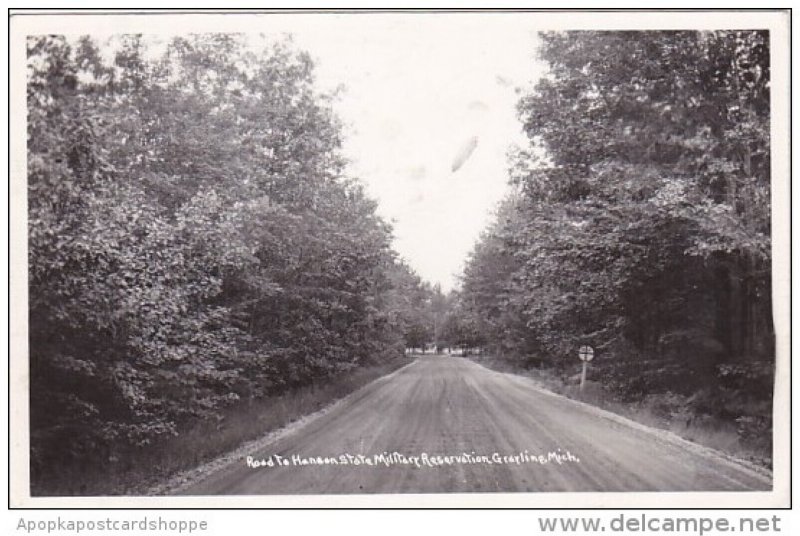 Road To Hanson State Military Academy Grayling Michigan 1948 Real Photo